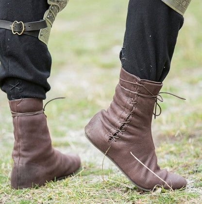 Elizabeth Ainsley Flat Boots - Cross Strap Comfort Design