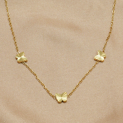 Butterfly Charm Necklace & Matching Stud Earrings