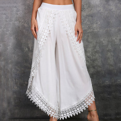 Elegant Wide-Leg Lace Pants by Elizabeth Ainsley