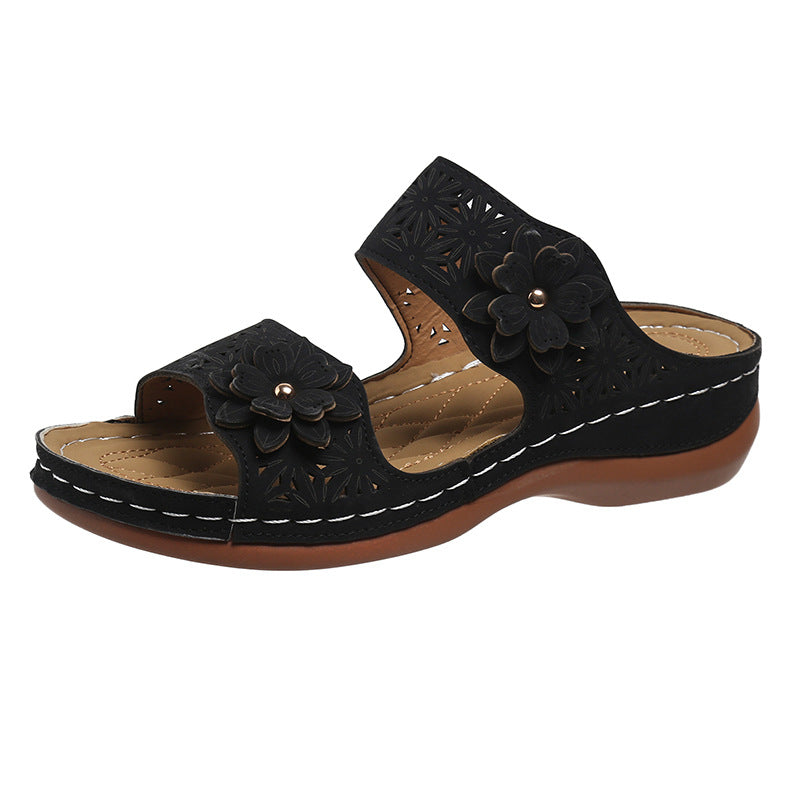 Pinterest-Inspired Elizabeth Ainsley Floral Flat Sandals