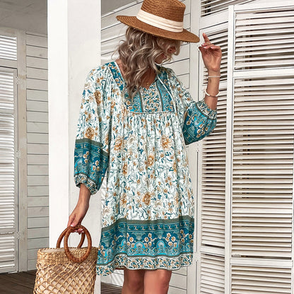 Boho Floral Elizabeth Ainsley Summer Dress