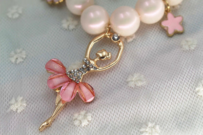 Girls Pearl Ballerina Necklace