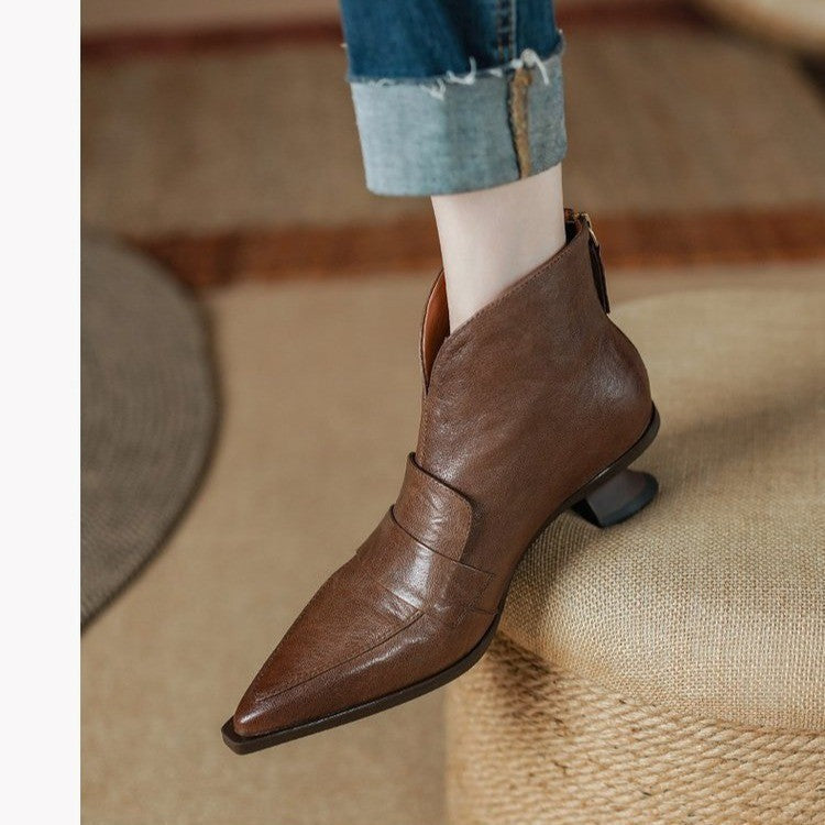 Elizabeth Ainsley Vintage Ankle Boots - Pointed Toe Comfort