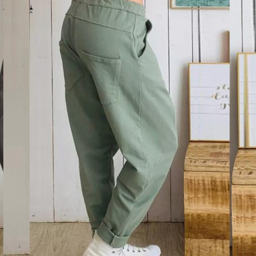 Relaxed Fit Elizabeth Ainsley Cotton Harem Pants