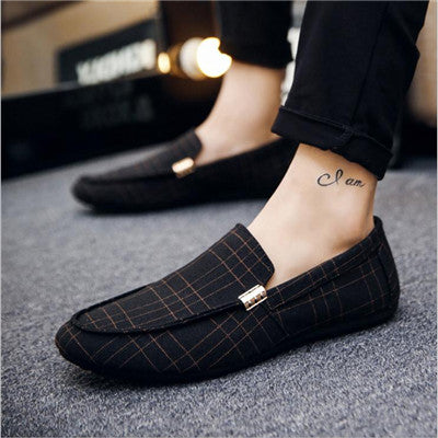 Striped Canvas Loafers Elizabeth Ainsley Men's Shoes