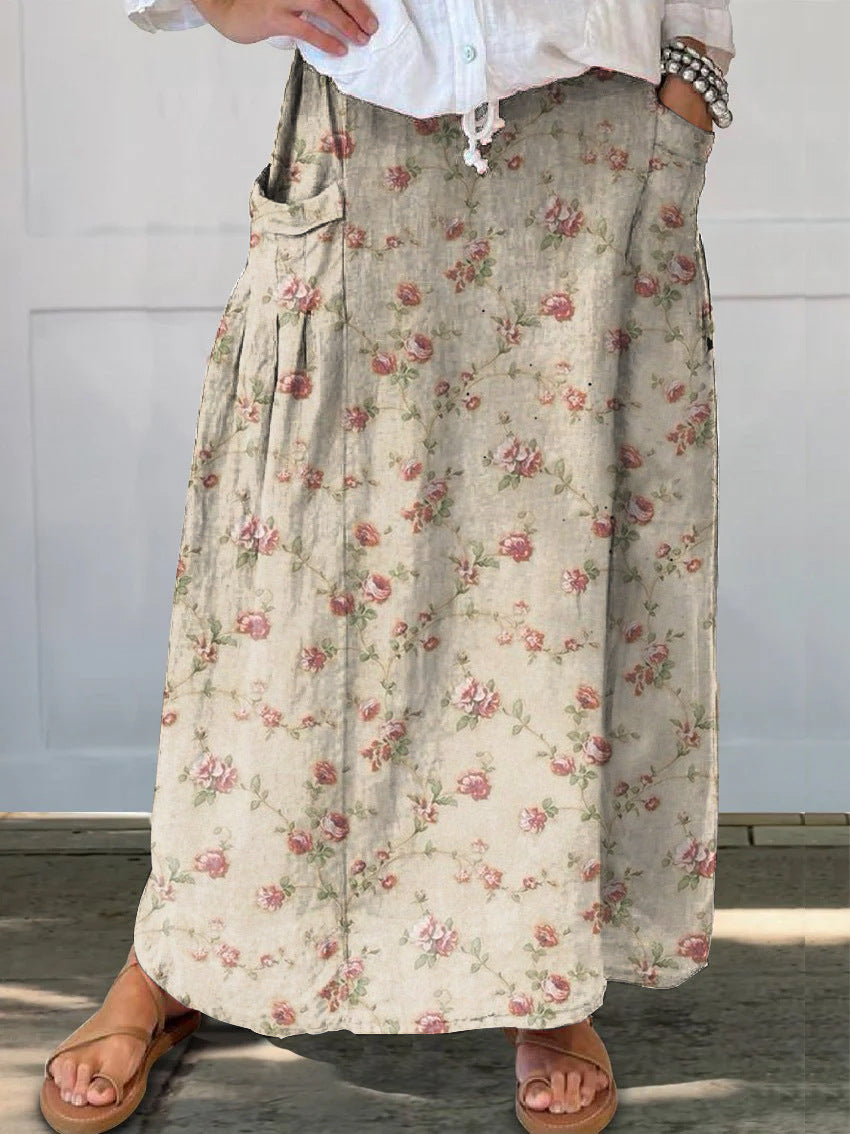 Retro Floral Elizabeth Ainsley Everyday Pocket Skirt