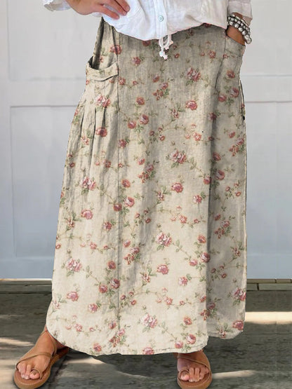 Retro Floral Elizabeth Ainsley Everyday Pocket Skirt