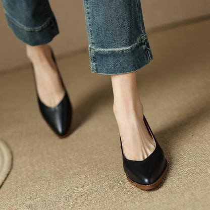 Elegant Sheepskin Low Heels by Elizabeth Ainsley