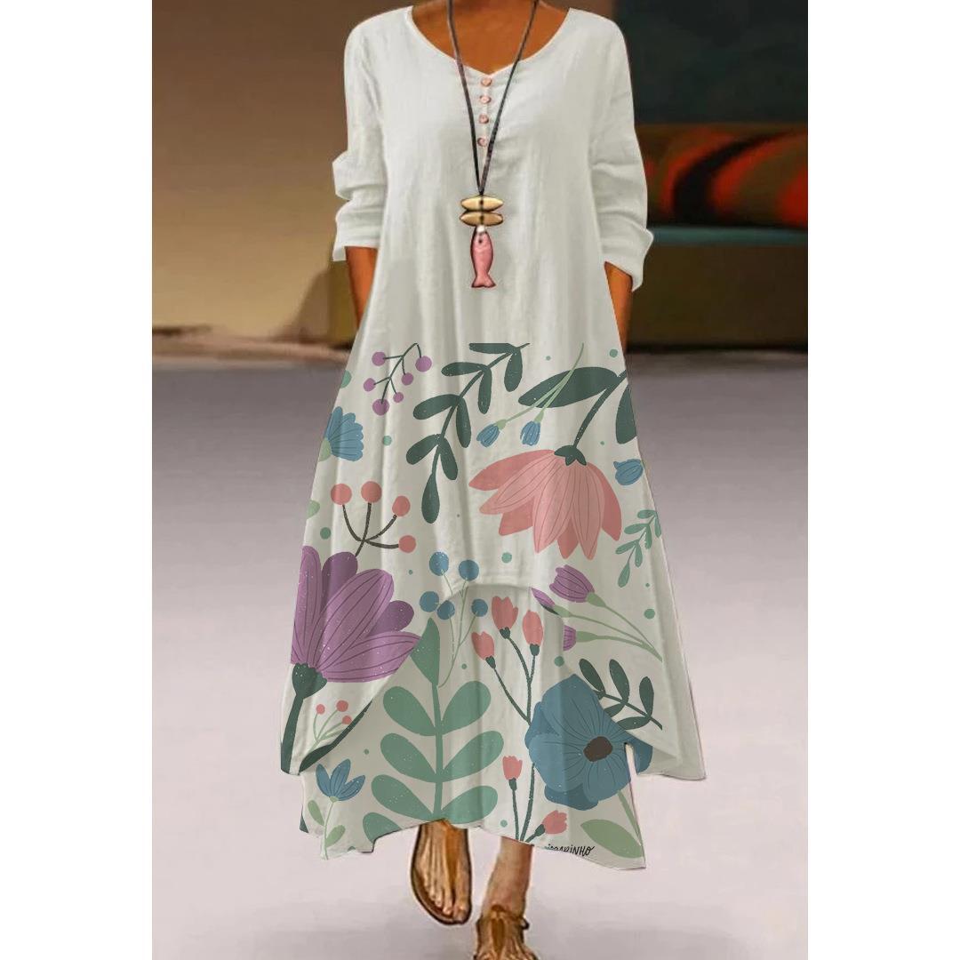 Artistic Floral Swing Dress by Elizabeth Ainsley
