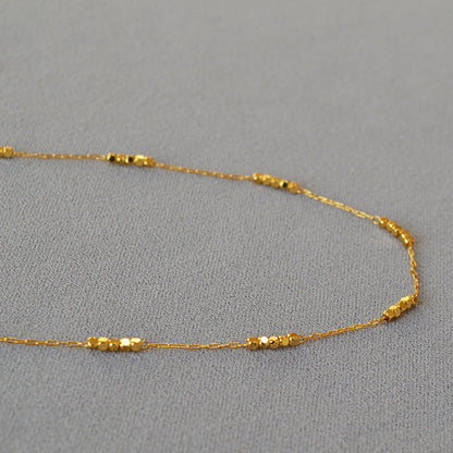 Krystal Crafts Minimal Gold Beaded Chain Necklace