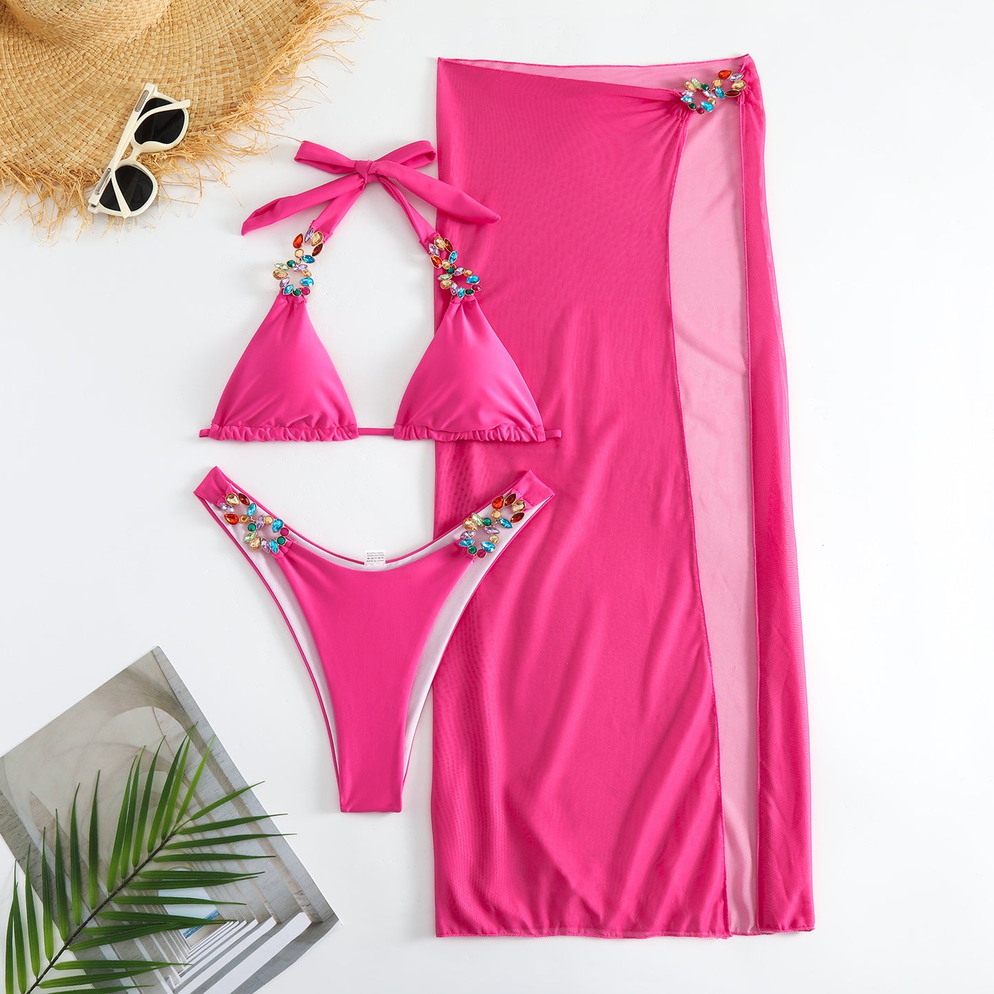 Radiant Mesh Three Piece Bikini Set by Elizabeth Ainsley