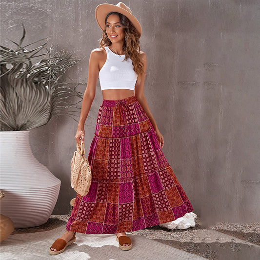 Bohemian Print Elizabeth Ainsley Maxi Skirt