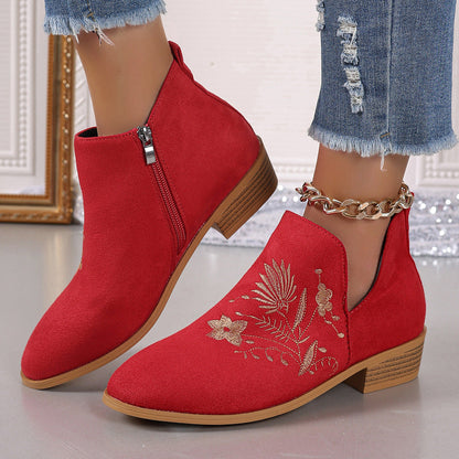 Elizabeth Ainsley Printed Short Boots - Pointed Toe Comfort
