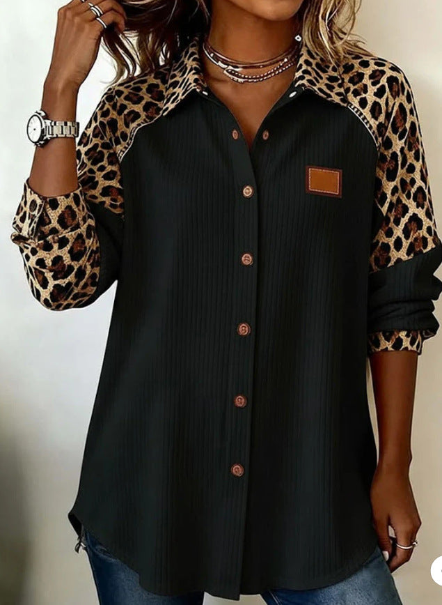 Trendy Printed Lapel Blouse by Elizabeth Ainsley
