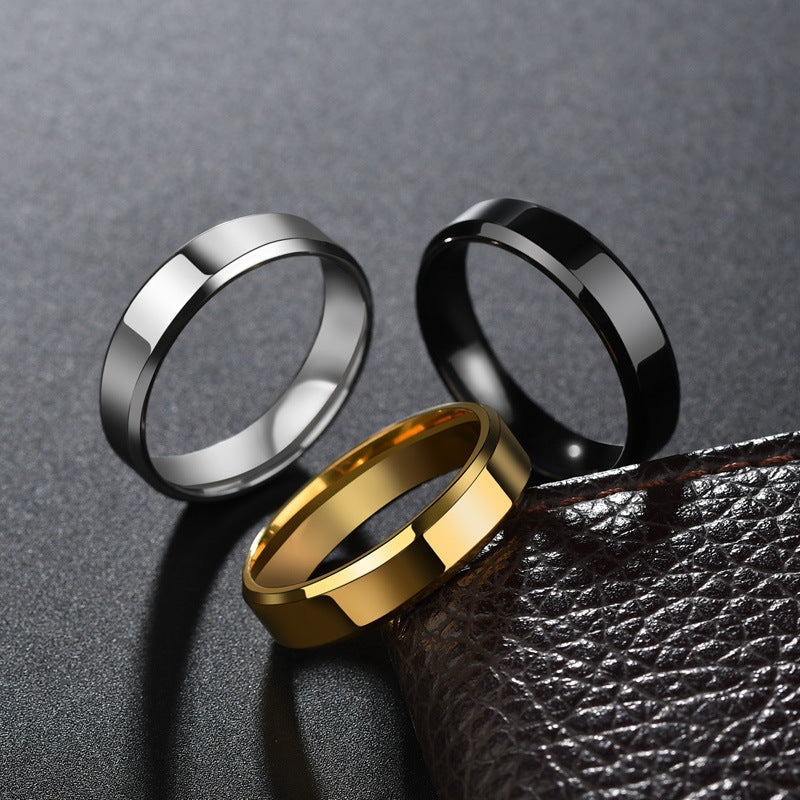 Classic Polished Stainless Steel Band Ring – 6mm Unisex Style