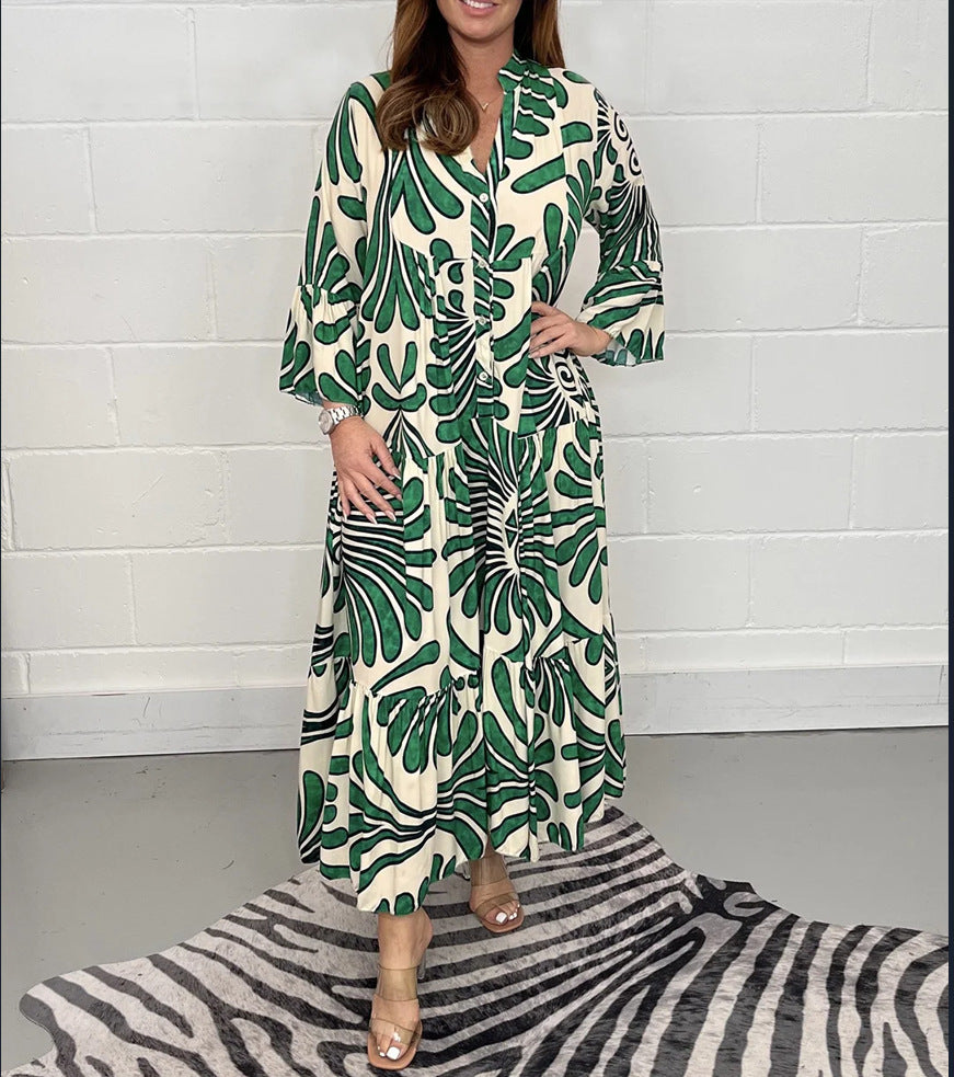 Printed Chiffon A-Line Dress by Elizabeth Ainsley