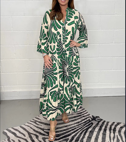 Printed Chiffon A-Line Dress by Elizabeth Ainsley
