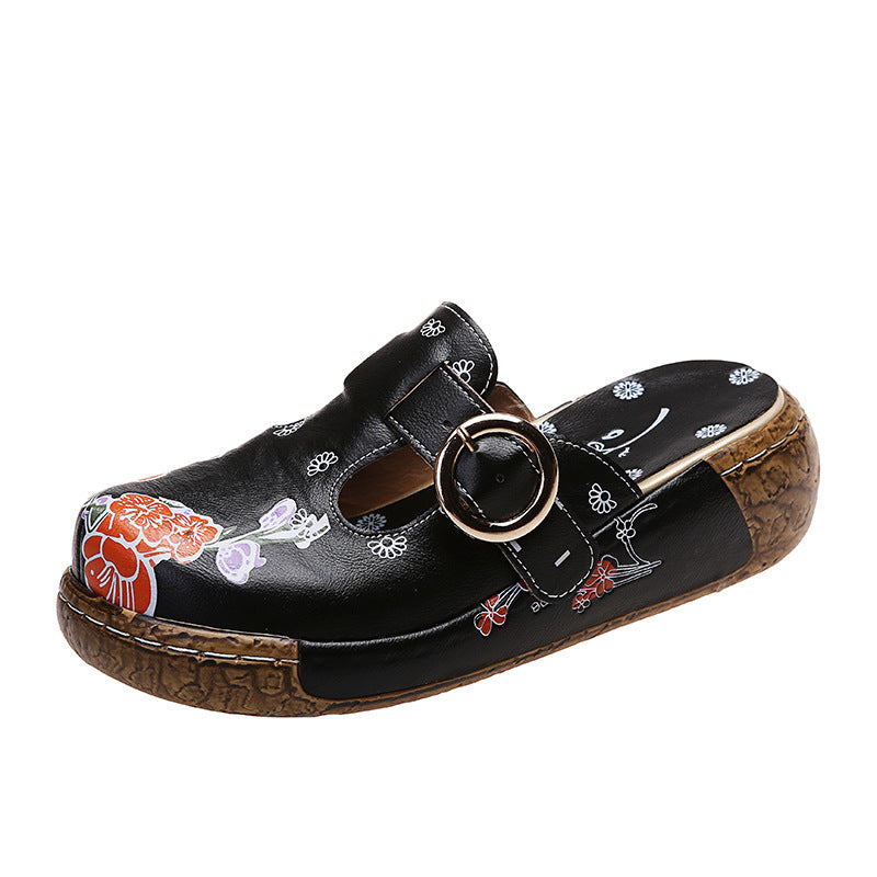 Boho Floral Elizabeth Ainsley Platform Clogs Sandals