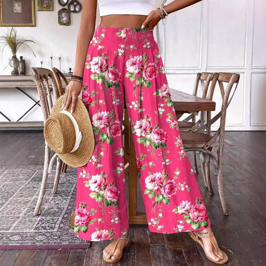 Elegant Floral High-Waisted Pants by Elizabeth Ainsley
