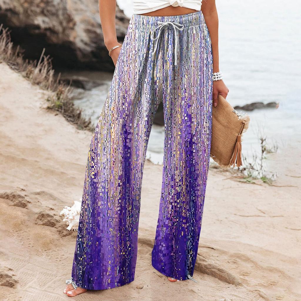 Boho Botanical Elizabeth Ainsley Women's Wide-Leg Pants