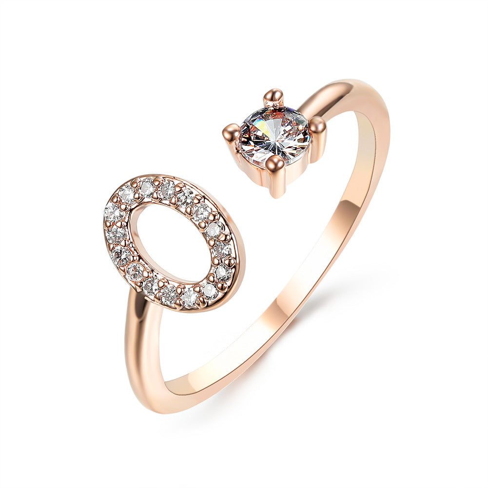 Personalized Diamond Initial Ring