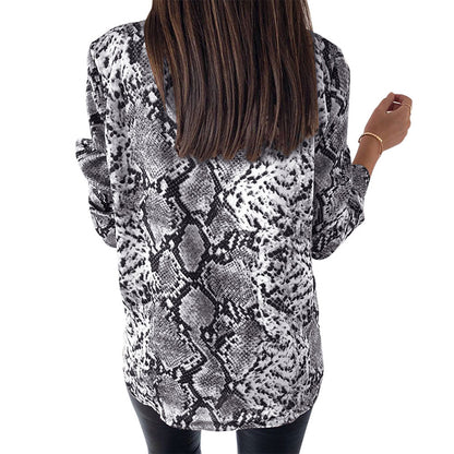 Chic Leopard Print Elizabeth Ainsley Button-Up Top