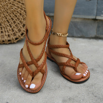 Woven Flat Beach Sandals by Elizabeth Ainsley
