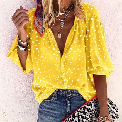Chic Printed Long Sleeve Blouse by Elizabeth Ainsley