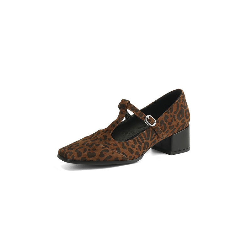Vintage Leopard Chunky Pumps by Elizabeth Ainsley