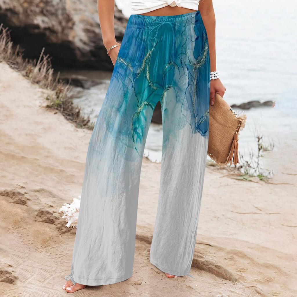 Boho Botanical Elizabeth Ainsley Women's Wide-Leg Pants
