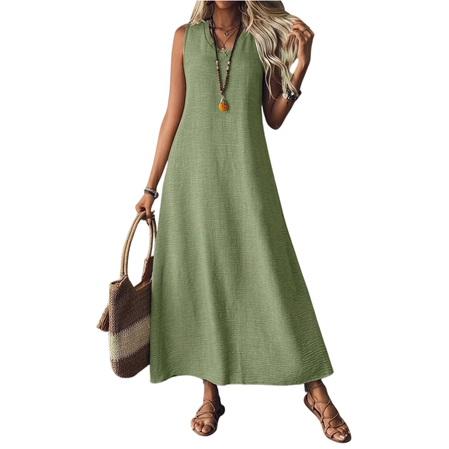 Chic Hemp Sleeveless Dress Elizabeth Ainsley