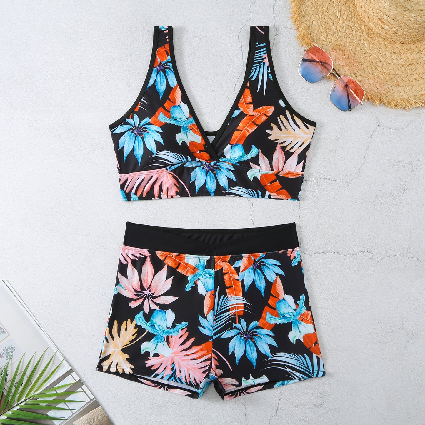 Vibrant Printed Boxer Bikini by Elizabeth Ainsley