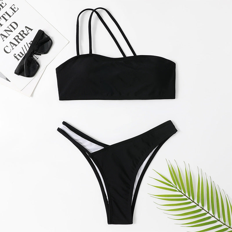 Chic One-Shoulder Elizabeth Ainsley Bikini Set
