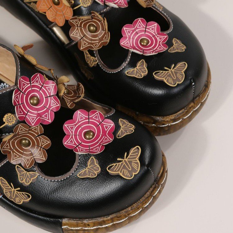 Boho Floral Elizabeth Ainsley Round Toe Sandals