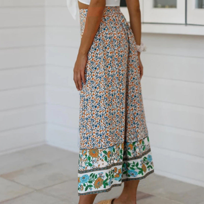 Floral Print Elizabeth Ainsley Straight-Leg Pants