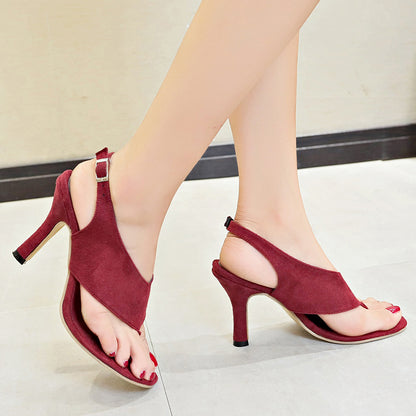 Chic Suede High Heel Sandals by Elizabeth Ainsley