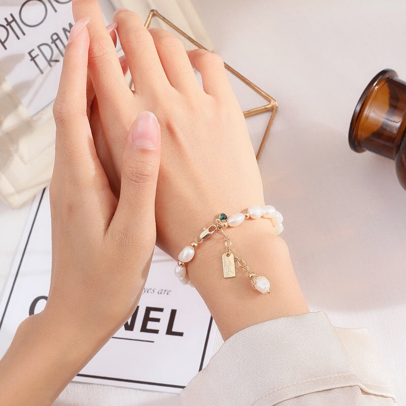 Natural Zircon Pearl Bracelet Ins Fashion