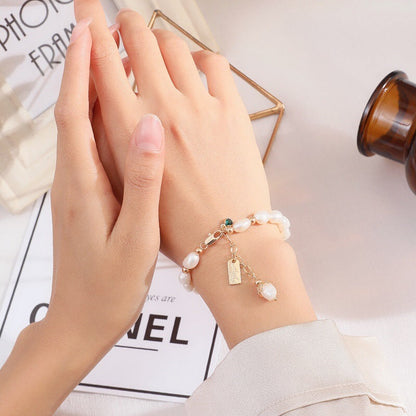 Natural Zircon Pearl Bracelet Ins Fashion