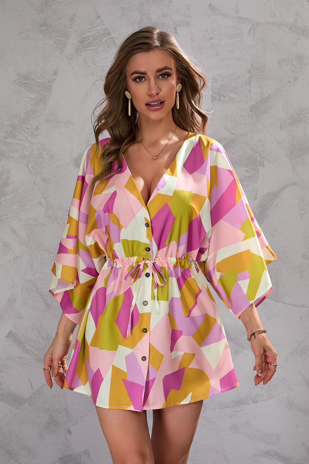 Leaf Print Summer Dress by Elizabeth Ainsley