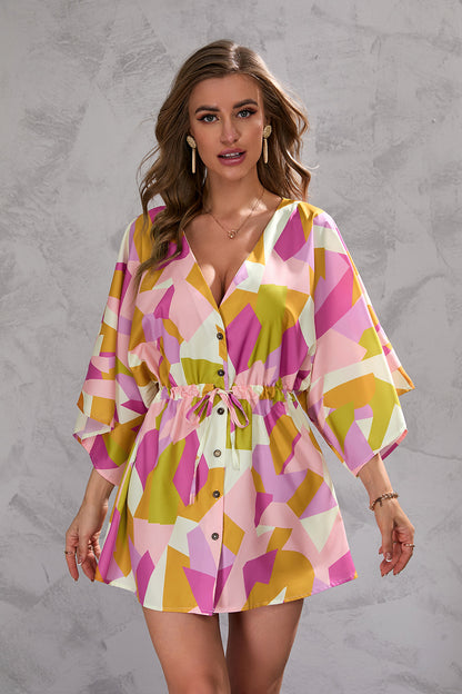 Leaf Print Summer Dress by Elizabeth Ainsley