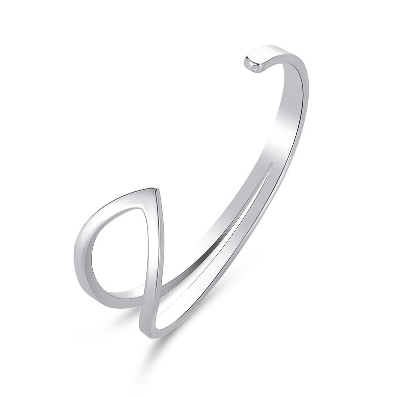 Geometric Open Cuff Bracelet with Modern Sculptural Design