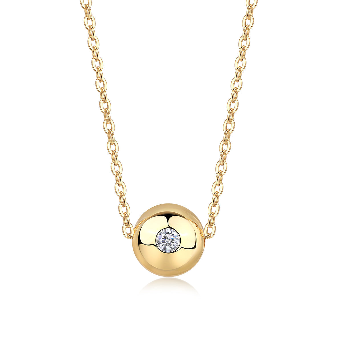 Elegant Necklace with Brushed Pendant & Sparkling Gemstone