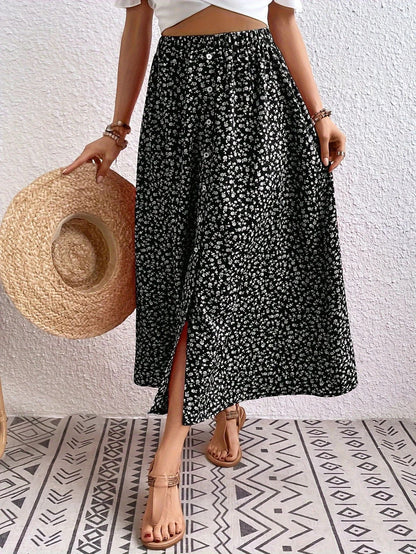 Pastoral Floral A-Line Skirt by Elizabeth Ainsley