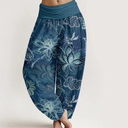 Retro Floral Wide-Leg Pants by Elizabeth Ainsley