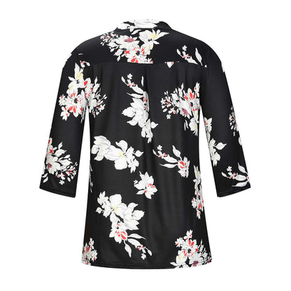 Floral V-Neck Top by Elizabeth Ainsley