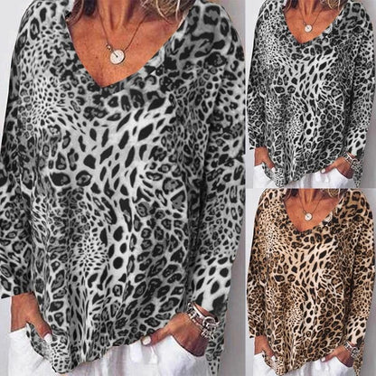 Leopard Print V-Neck Top by Elizabeth Ainsley