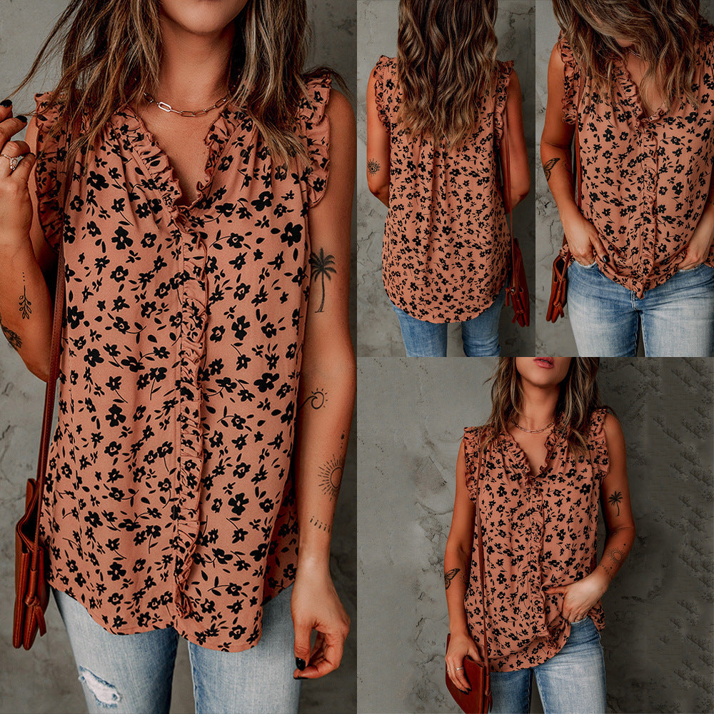 Chic Leopard Print Sleeveless Blouse by Elizabeth Ainsley