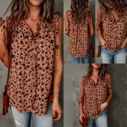 Chic Leopard Print Sleeveless Blouse by Elizabeth Ainsley