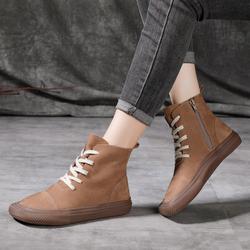 Elizabeth Ainsley Cowhide Casual Shoes - Square Toe Comfort