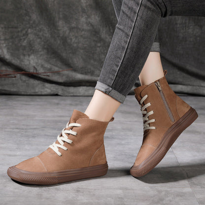 Elizabeth Ainsley Cowhide Casual Shoes - Square Toe Comfort
